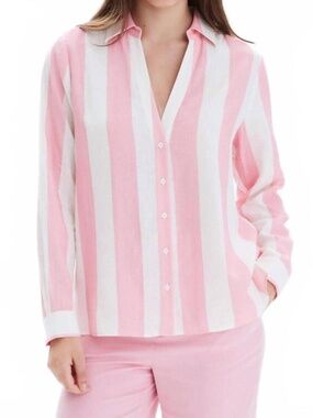 Brand NEW CHRLDR striped Frida button up blouse in blush NWT